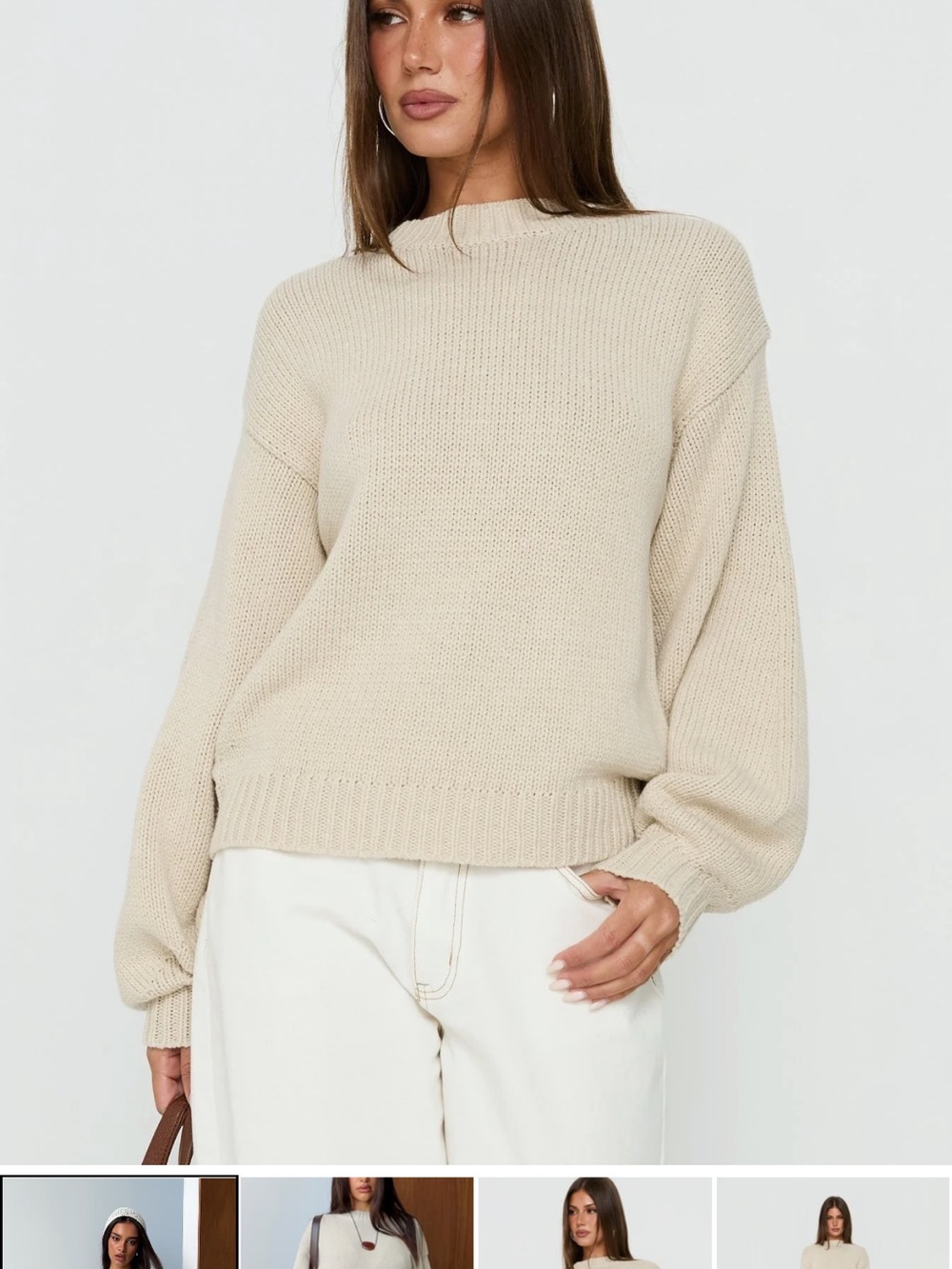 Harmony Balloon Sleeve Knit Sweater Princess Polly